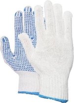 Rondgebreide katoenen handschoen met PVC nop (12 stuks)
