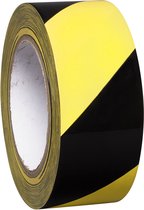 Proline vloermarkeringstape, geel zwart 75 mm