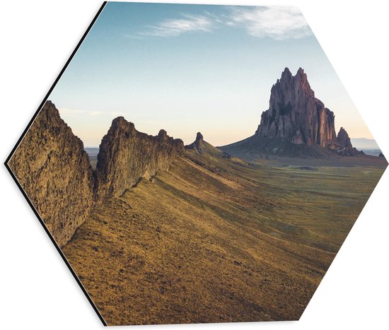 Dibond Hexagon - Shiprock - New Mexico - 40x34.8 cm Foto op Hexagon (Met Ophangsysteem)