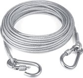 Tresbro Tie Out Cables Tie-Out linnen binnenlijn voor honden, 100 meter, kabellijn voor huisdieren, heavy duty kettinglinnen voor honden tot 100 kg, huisdieren voor kleine middelgrote of grote honden