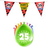25 Jaar Verjaardag Decoratie Versiering - Feest Versiering - Vlaggenlijn - Ballonnen - Man & Vrouw
