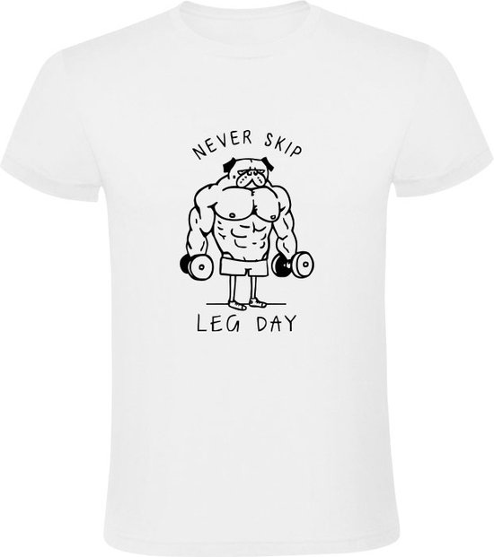Never skip leg day Heren T-shirt | gym | sportschool | fitness | trainen | grappig