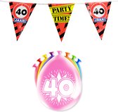 40 Jaar Verjaardag Decoratie Versiering - Feest Versiering - Vlaggenlijn - Ballonnen - Man & Vrouw