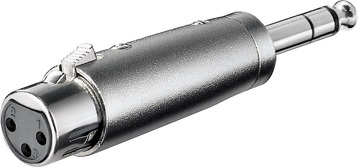 XLR-adapter AUX-aansluiting, 6,35 mm stereo mannelijk naar XLR vrouwelijk