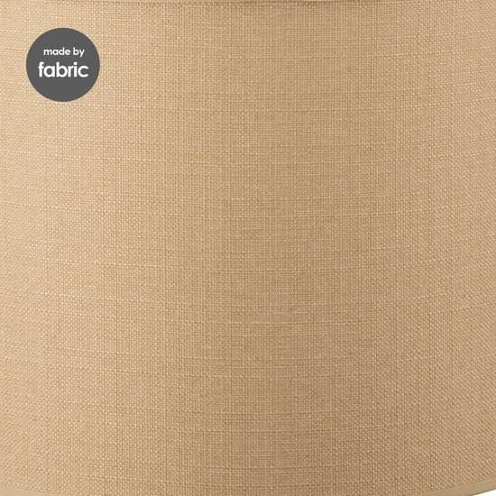 Home Sweet Home - lampenkap cilinder - transparant - canvas - klassieke lampenkap - Ø45cm H23cm - E27 fitting - bruin