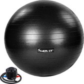 Yoga - Ballon de Yoga - Ballon de Pilates - Ballon de Yoga 65 cm - Ballon de Fitness - Ballon de Fitness 65 cm - Pompe incluse - Zwart