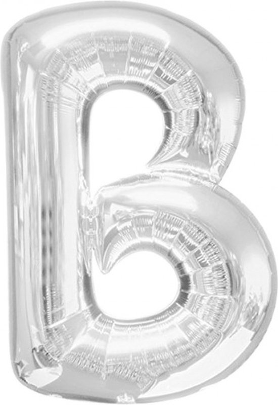 Folie Ballon - Letter B - Zilver - 80CM - Kinderen en Volwassenen - Verjaardag Feestje