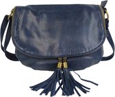 Flora&Co - Paris - Crossbody tas met flap - handig opbergvak in flap - soft - donkerblauw