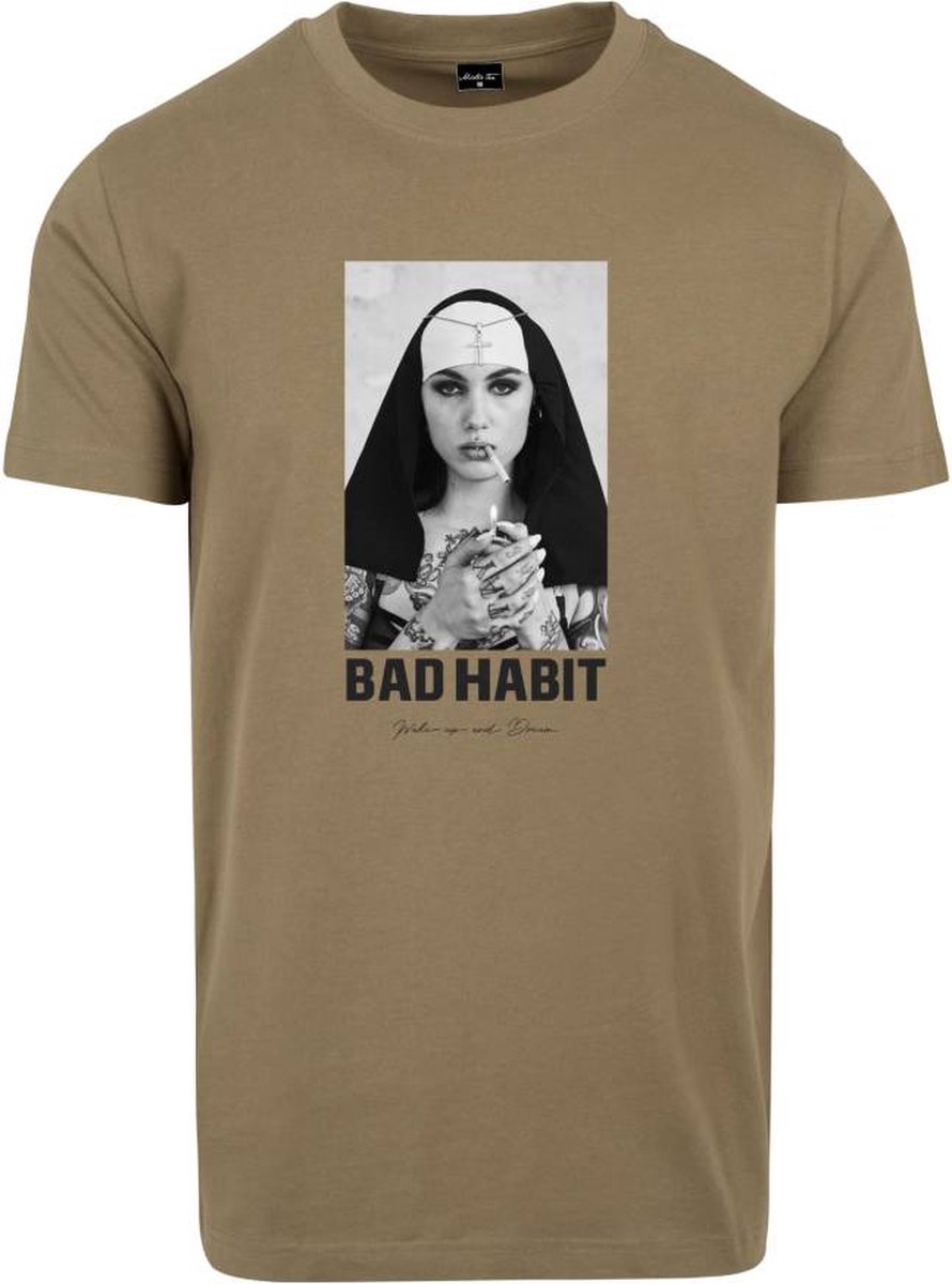 Mister Tee Bad Habit Heren T-shirt M Olijfgroen