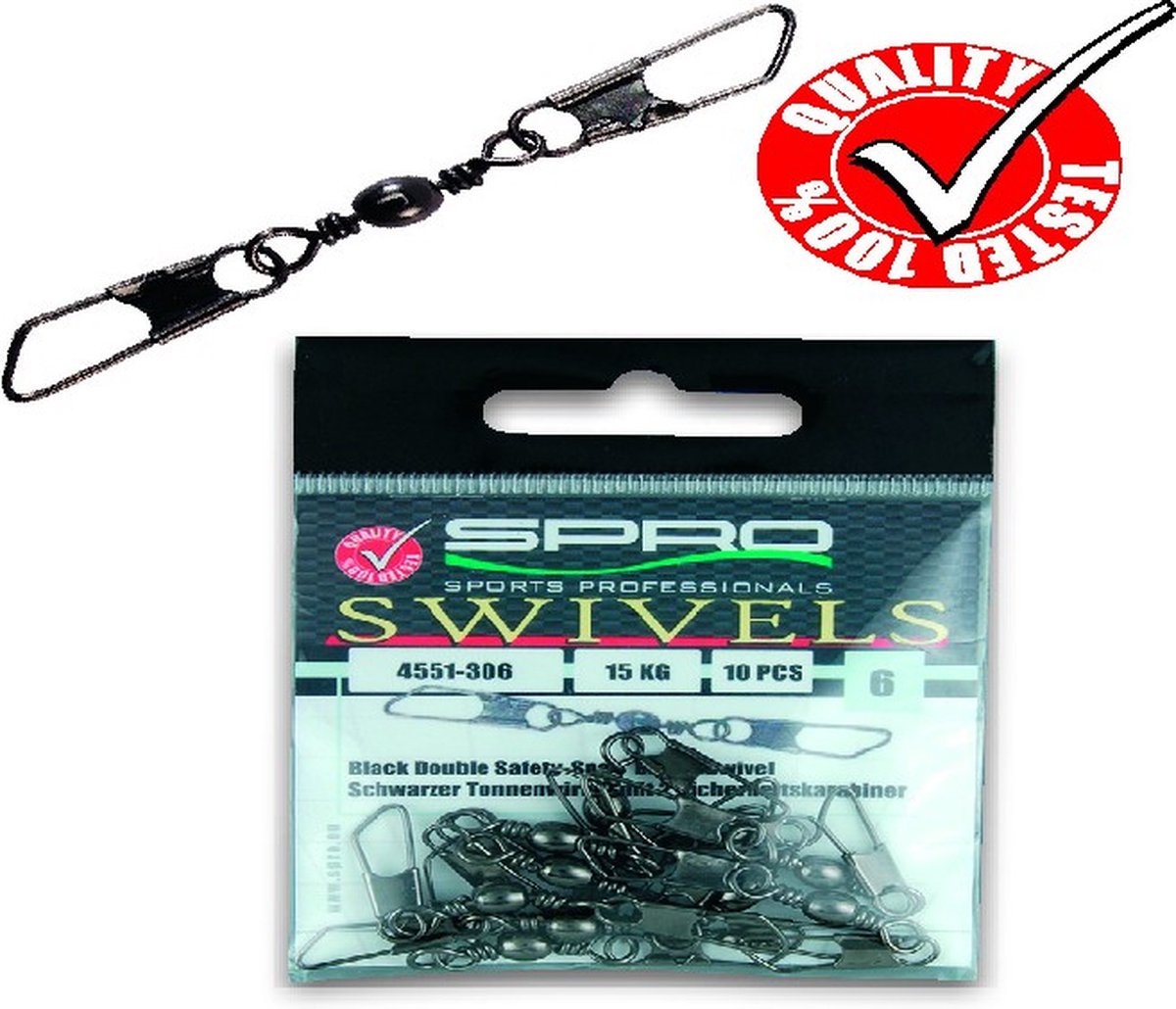 Spro - dubbele speldwartel - swivel - 10 stuks - maat 10 - 10 kg