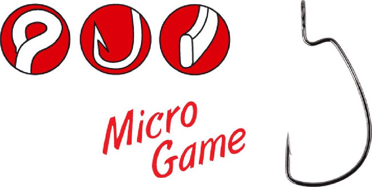 Gamakatsu - worm 325 - micro game - 8 stuks - haak 6 - vishaak voor kunstaas