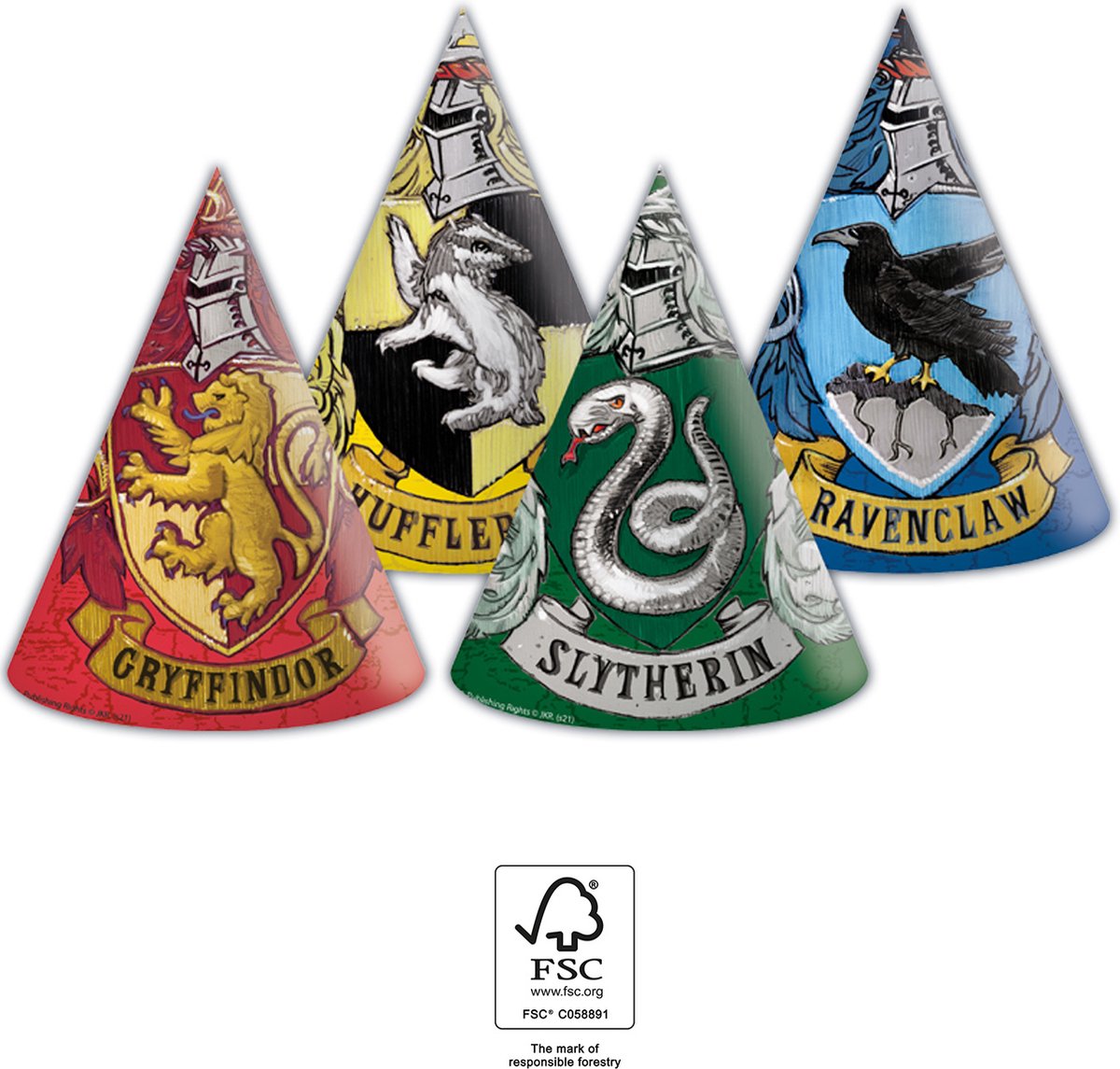 6x feesthoedje Harry potter - Feestdecoratie Karton -