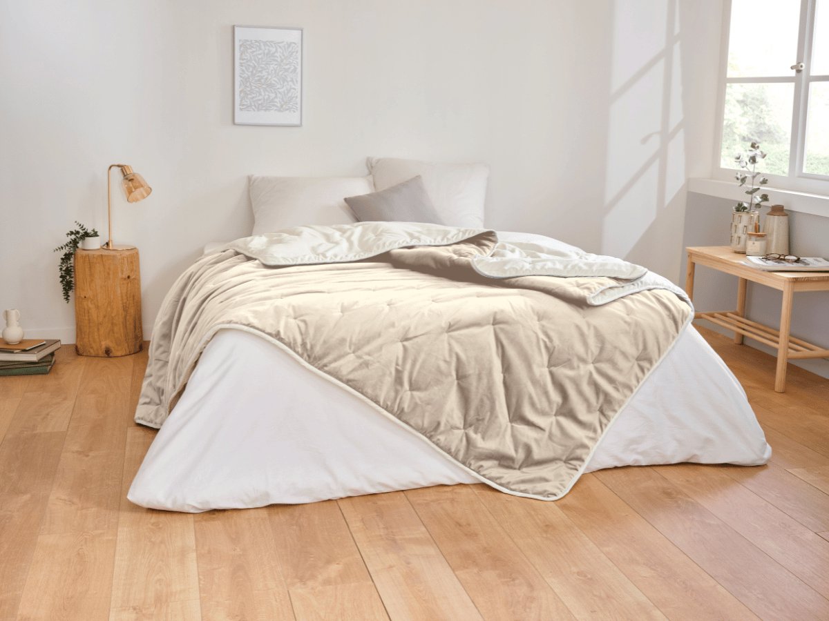 KnSam Sprei 160 x 230 cm - Cypressgroen - Effen katoenen