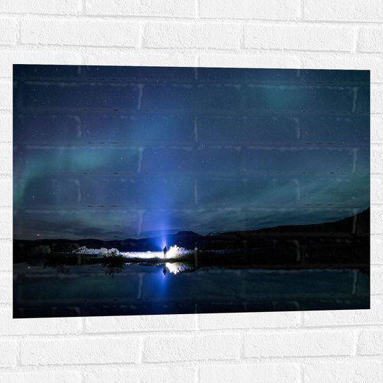 Muursticker - Noorderlicht - 80x60 cm Foto op Muursticker