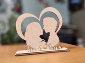 Valentijn hart silhouette met namen - Valentijnsdag - Liefde - geschenk