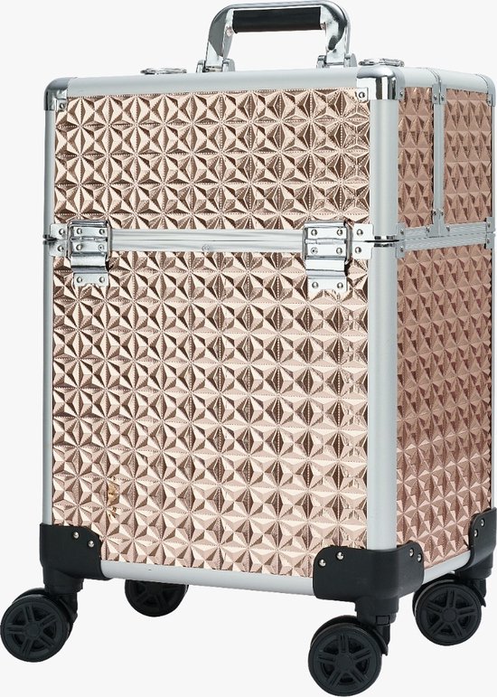 Koffer Gouden Kleur | Beautycase / Beautykoffer / Trolley van aluminium - 8  wielen -... | bol.com