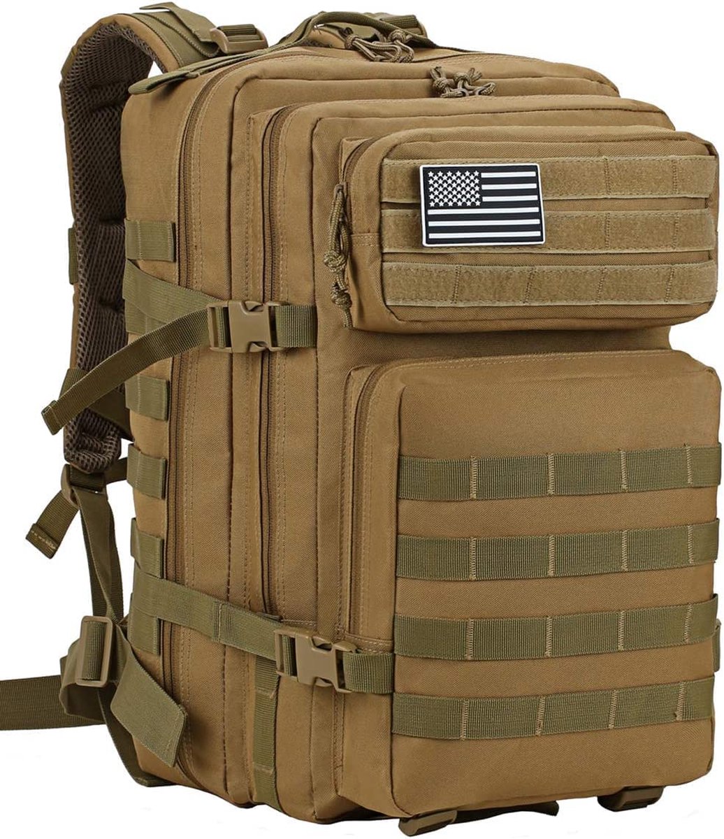 RAMBUX® - Tactical Backpack - Militaire Rugzak - Kaki - Leger Wandelrugzak - Rugzak - 45 Liter