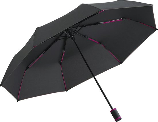 Fare Mini Style 5084 zakparaplu met handopening zwart magenta 98 centimeter