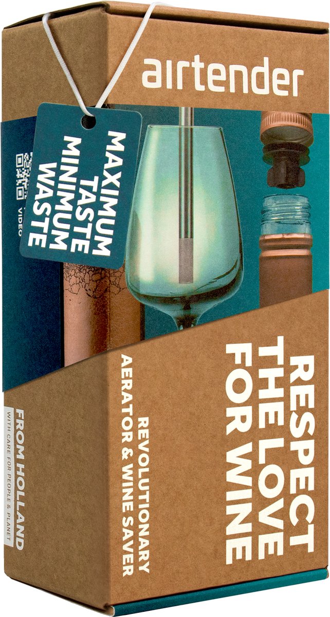 Airtender Wine lovers beluchter en vacuümverzegelaar geschenkset 9-delig