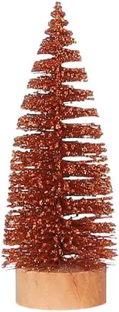 Oranje Glitter Kerstboompje 15 cm - House of Seasons