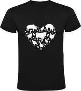 Dieren hart Heren T-shirt | varken | eend | koe | kip | liefhebber | hartje | Zwart