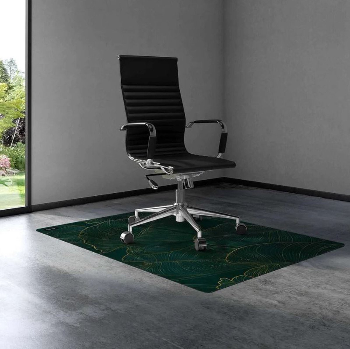 Mótif Botanique Groene vloerbeschermer met bladeren patroon 90 x