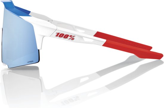 100% Speedcraft - TotalEnergies Team Matte White / Metallic Blue - HiPER Blue Multilayer Mirror Lens - WHITE -