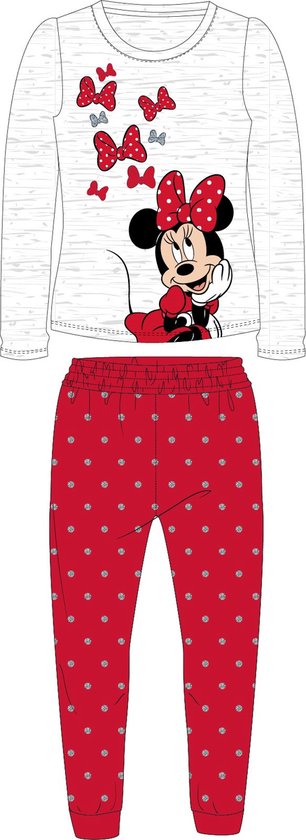 Minnie Mouse pyjama love grijs/rood maat 122