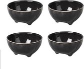 Broste Copenhagen Nordic Coal servies set van 4 kommetjes op pootjes - bowl with feet large