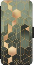 Bibliothèque Casimoda® - Coque iPhone 14 Pro Max avec porte-cartes - Vert cube - Vert - Similicuir