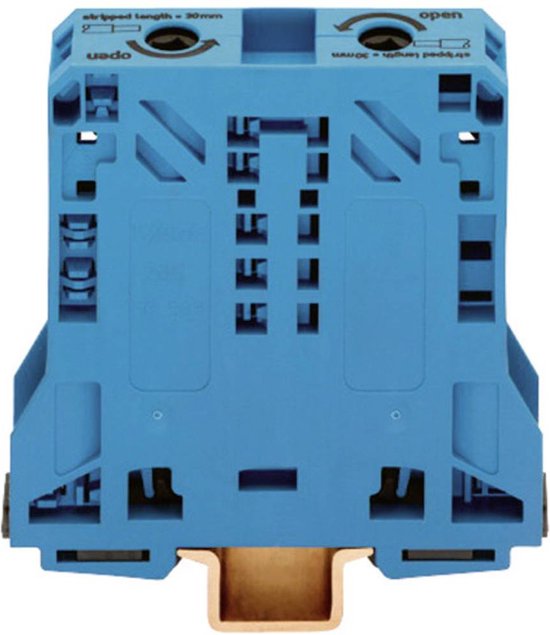 WAGO 285-154 Doorgangsklem 20 mm Spanveer Toewijzing: N Blauw 1 stuk(s)