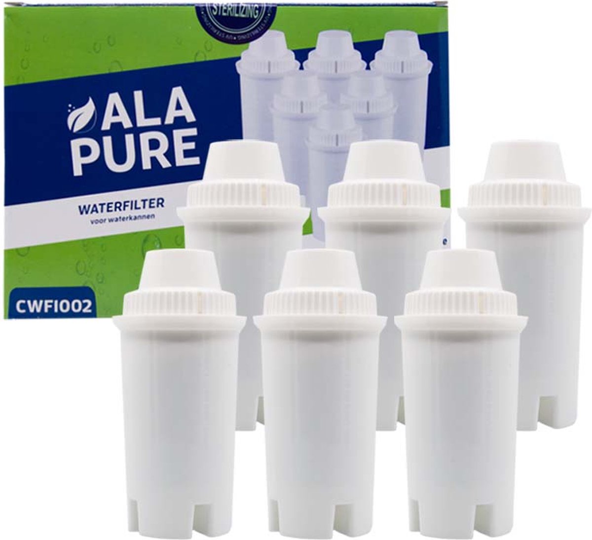 Alapure 1002 Compatibel met Brita Classic Waterfilters 6-Pack