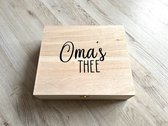 Thee kist - Thee bewaardoos - Oma's thee - houten theedoos - 12 vakjes - thee voor Oma