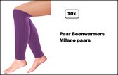 10x Paar Beenwarmers Milano paars - Thema feest party disco festival partyfeest