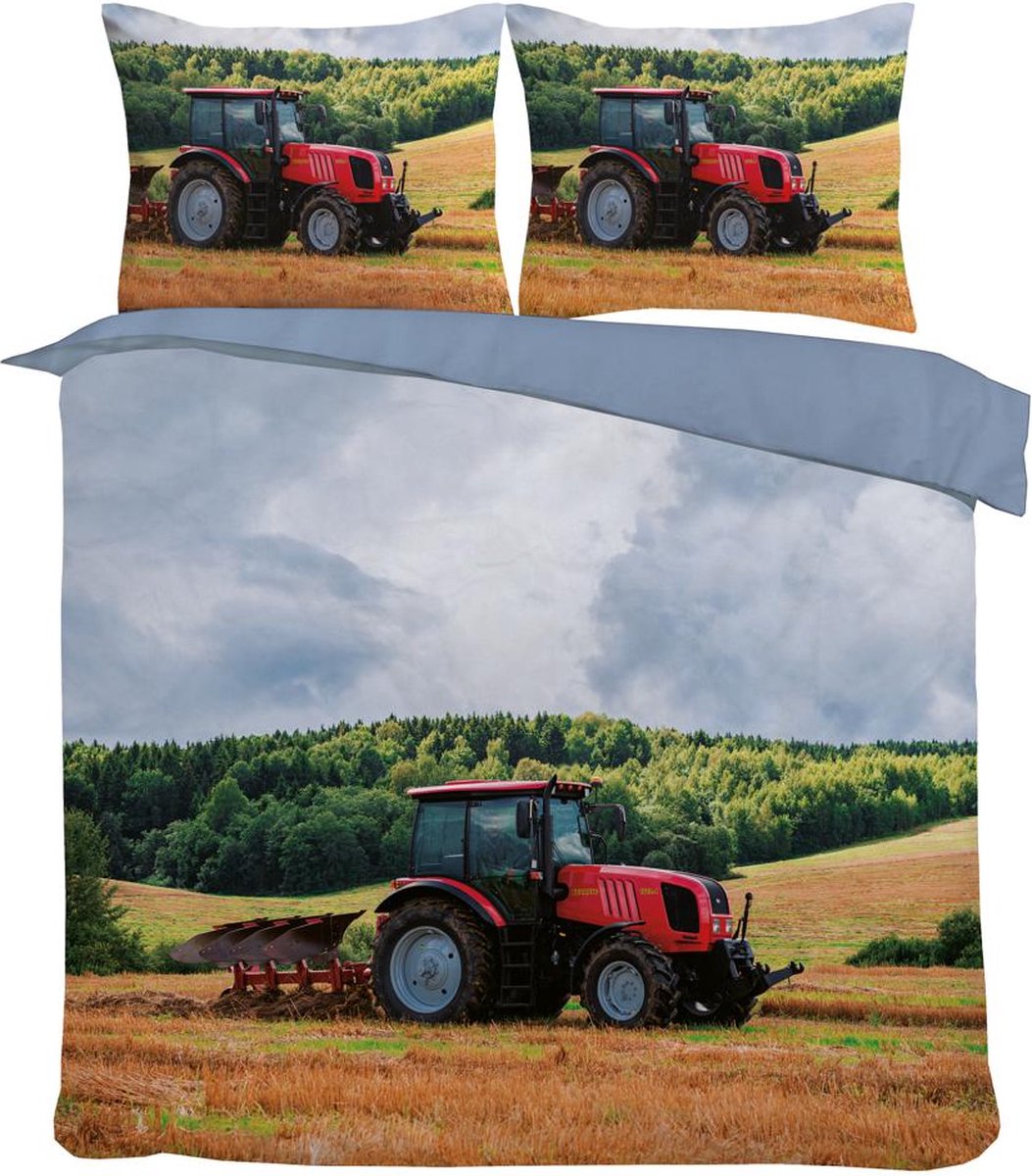 Dekbedovertrek Set- Red Tractor-Tweepersoons Lits-jumeaux -240 x 220-cm + 2 kussenslopen 60x70cm -Multi
