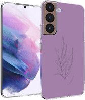 iMoshion Hoesje Geschikt voor Samsung Galaxy S22 Hoesje Siliconen - iMoshion Design hoesje - Paars / Floral Purple