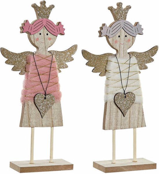 Kerstversiering DKD Home Decor Hout (2 pcs) (13 x 4.5 x 26.5 cm) | bol.com