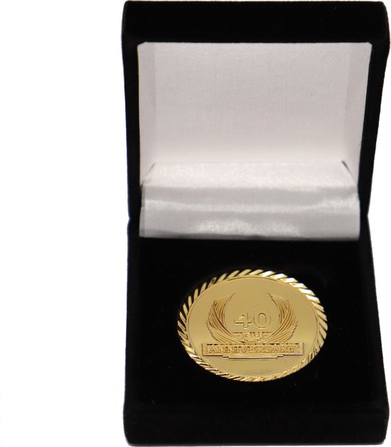 coinsandawards.com - Jubileummunt - 40 jaar -goud - fluwelen geschenkdoos