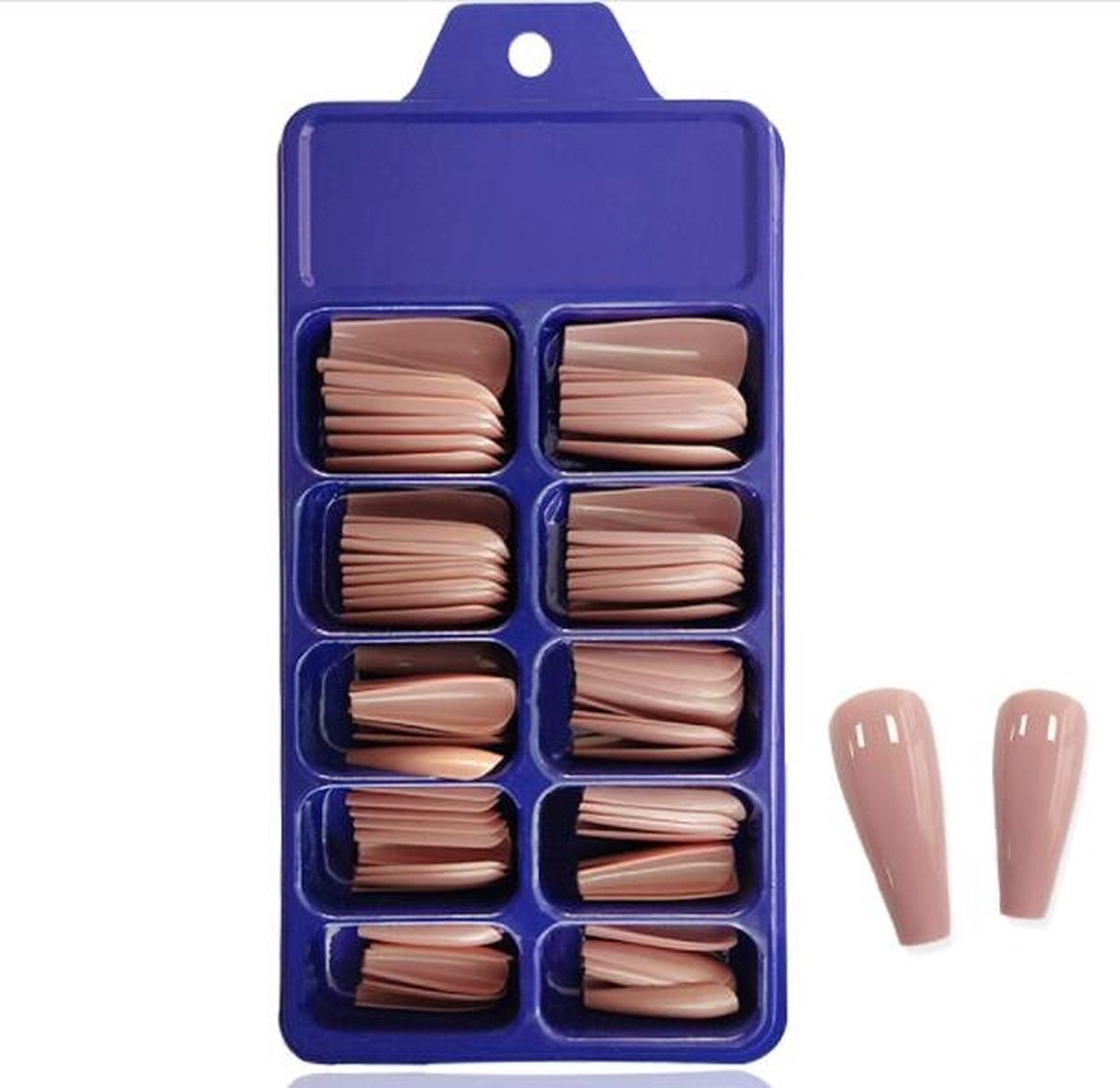 Goedkoopste WiseGoods Premium Set Kunstnagels Acryl - Plaknagels - Acrylnagels - Gelnagels - Nagel Tips - Kunst Nagels - Nails - 100st Nude