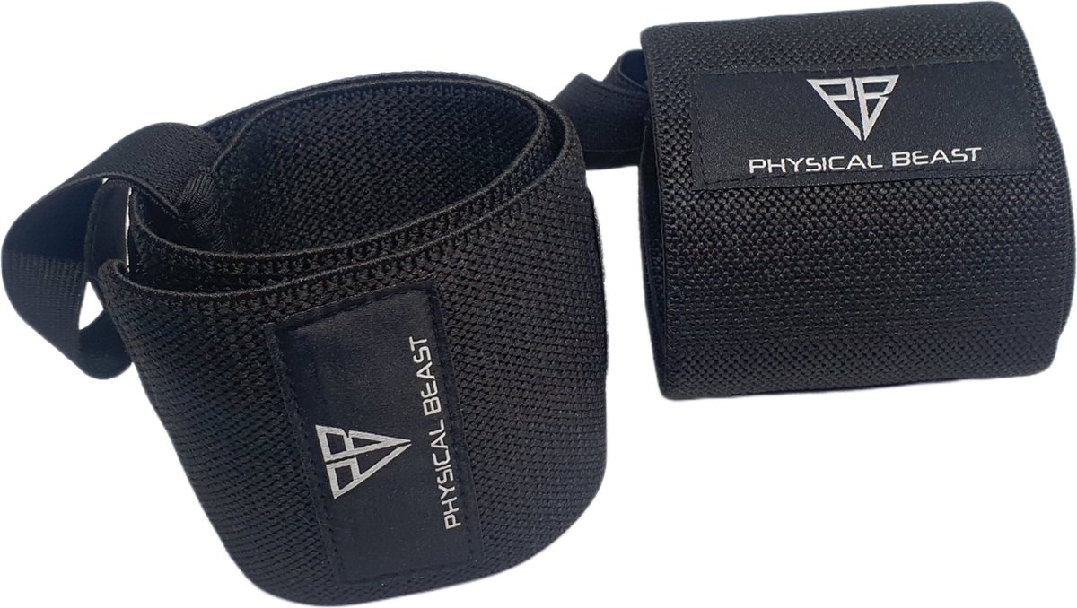 Physical Beast® Wrist Wraps - Polsbandjes - Polsbescherming - 1 Paar Fitness / Crossfit Wrist Wraps - Polsbrace - One Size - Zwart