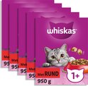Whiskas 1+ Kattenbrokken - Rund - doos 5 x 950 g