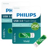 Philips FM25FD00B USB Stick - 256GB - USB A 3.0 (USB 3.2 Gen 1) - LED - Draaidop - Vivid Edition Spring Green - 2-Pack met grote korting