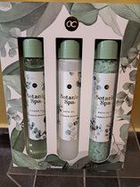 botanic spa - wellness pakket- body care trio - badzout - badolie- douche gel - leuk geschenk - geschenk set - eucalyptus - lemongras - verwen pakket