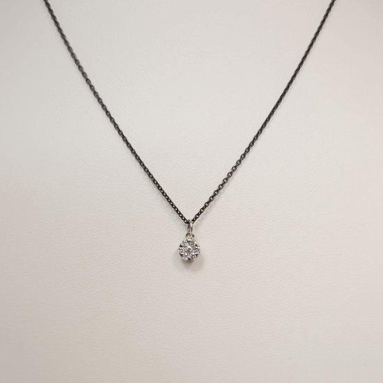 Hanger - diamant - witgoud - 18 karaat - keramiek collier - Orotech - sale juwelier Verlinden St. Hubert van €837,= voor €679,=