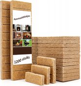Aanmaakblokjes Natuurlijke Wax en Boomhars - Milieuvriendelijk - VOORDEELDOOS 1200 stuks – ca. 3kg