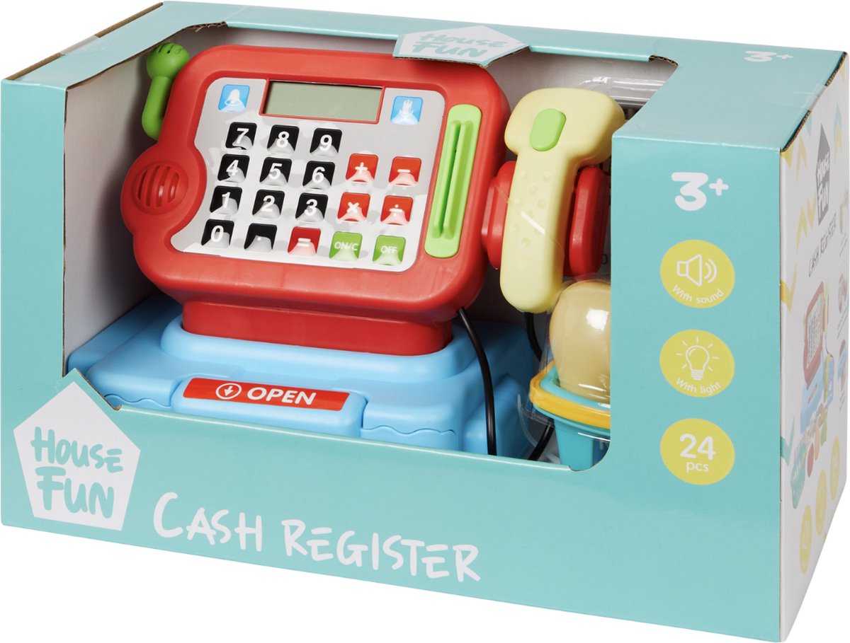 LINFUN KIDS Kinderkassa speelgoed met scanner en geluid, moderne supermarktkassa, rollenspel, supermarkt, speelgoed, cadeaus voor jongens en meisjes vanaf 3 tot 5 jaar