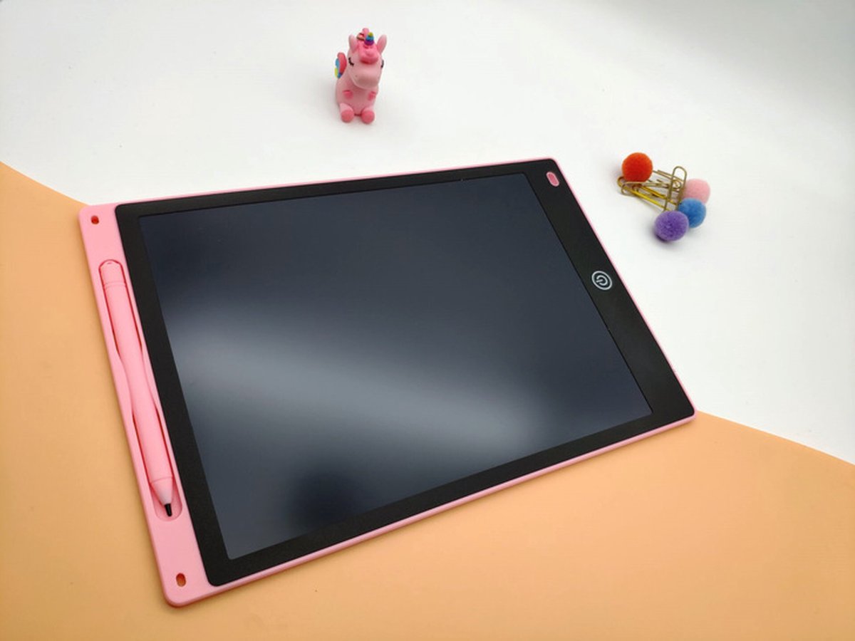 LCD Tekentablet Kinderen- "Roze" 12 inch -ultradun en draagbaar- Kleurenscherm - lcd schrijfbord- Kids Tablet - Drawing Tablet - Kindertablet - Tekenpad - Drawing Pad