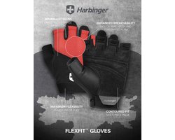 Harbinger Harbinger Flexfit Gloves - Fitness Handschoenen Heren & Dames - Licht & Flexibel - M - Unisex - Rood - Gym & Crossfit Training - Krachttraining