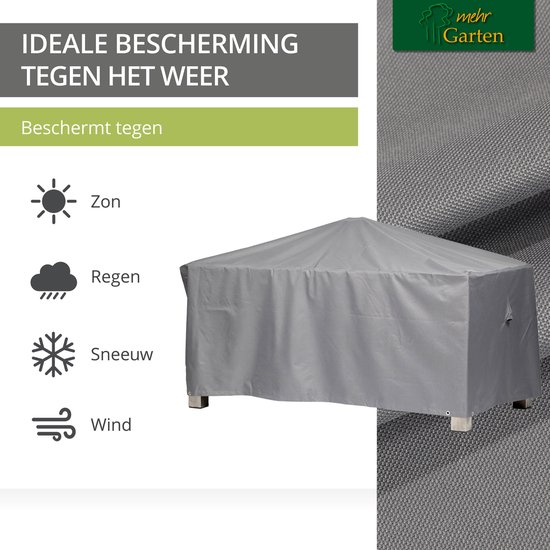 Housse De Protection Canapé Jardin Mehr Garten - 255x255x80cm - Oxford 600D Imperméable - Gris