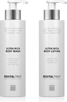 RevitalTrax® - Bundel Ultra Rich Body Lotion & Body Wash - Huidverzorging - Hydraterend - 2 x 200ml
